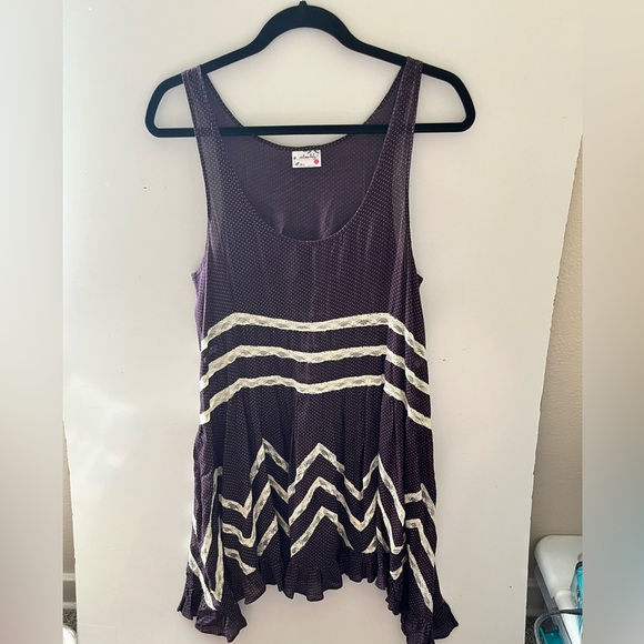 Free People Dresses & Skirts - Woman’s Free People Purple Asymmetrical Ruffled Mini Dress